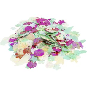 Pailletter, str. 15-45 mm, perlemorsfarver, 400 g/ 1 pk.