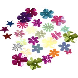 Multi pailletmix, str. 7-30 mm, ass. farver, 32x25 g/ 1 pk.