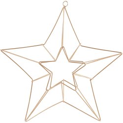 Metaloph&aelig;ng, stjerne, str. 34x30 cm, messing, 1 stk.