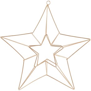 Metalophæng, stjerne, str. 34x30 cm, messing, 1 stk.