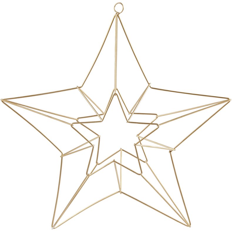 Metaloph&aelig;ng, stjerne, str. 34x30 cm, messing, 1 stk.