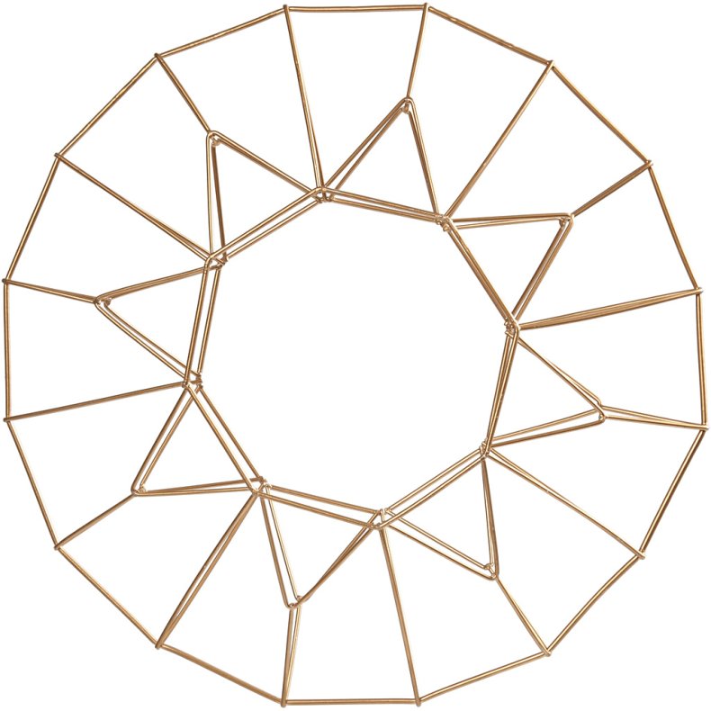 Metaloph&aelig;ng, ring, diam. 28 cm, messing, 1 stk.