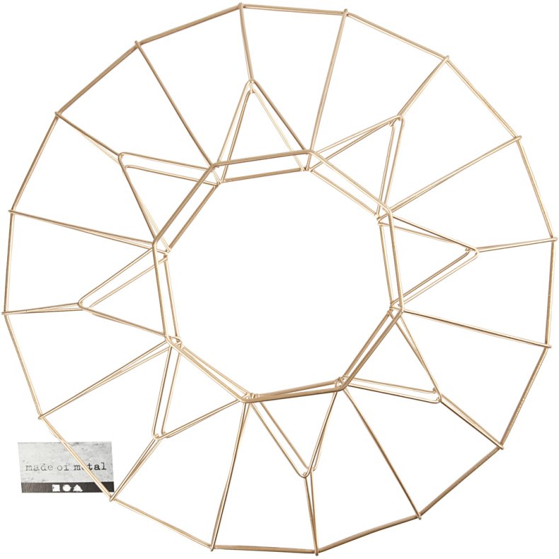 Metaloph&aelig;ng, ring, diam. 28 cm, messing, 1 stk.