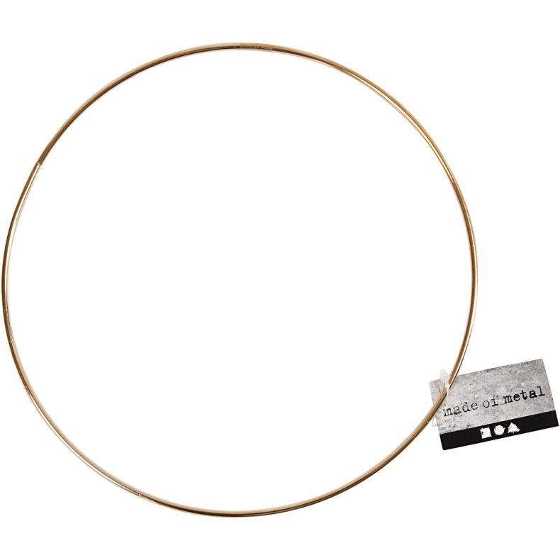 Metalring, diam. 20 cm, tykkelse 3 mm, guld, 1 stk.