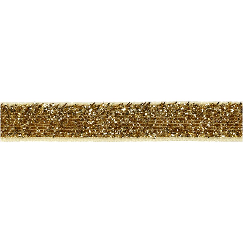Dekorationsb&aring;nd, B: 10 mm, guld, 5 m/ 1 rl.