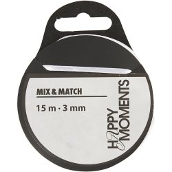 Satinb&aring;nd, B: 3 mm, hvid, 15 m/ 1 rl.