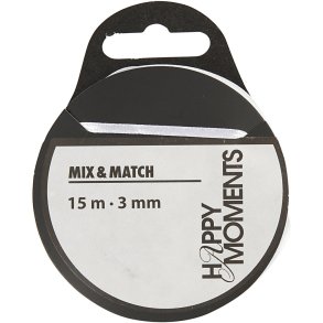 Satinbånd, B: 3 mm, hvid, 15 m/ 1 rl.