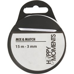 Satinb&aring;nd, B: 3 mm, hvid, 15 m/ 1 rl.