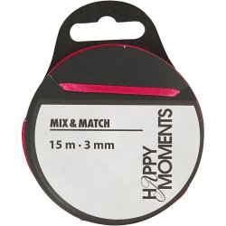 Satinb&aring;nd, B: 3 mm, pink, 15 m/ 1 rl.