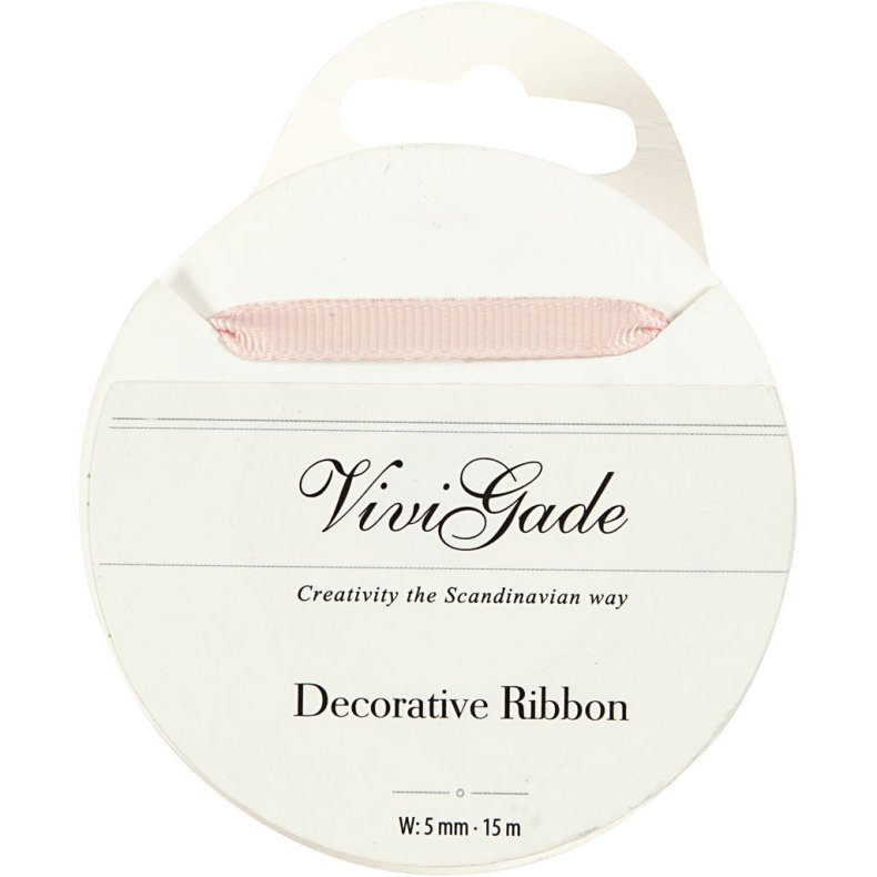 Grosgrainb&aring;nd, B: 6 mm, lyser&oslash;d, 15 m/ 1 rl.