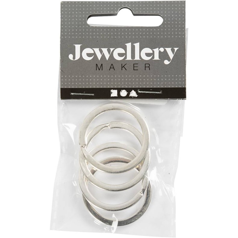 N&oslash;glering , diam. 28 mm, fors&oslash;lvet, 4 stk./ 1 pk.