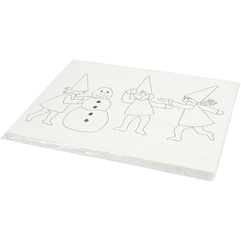 Julekalender med nisser i sneboldkamp , A3, str. 30x42 cm, hvid, 30 stk./ 1 pk.