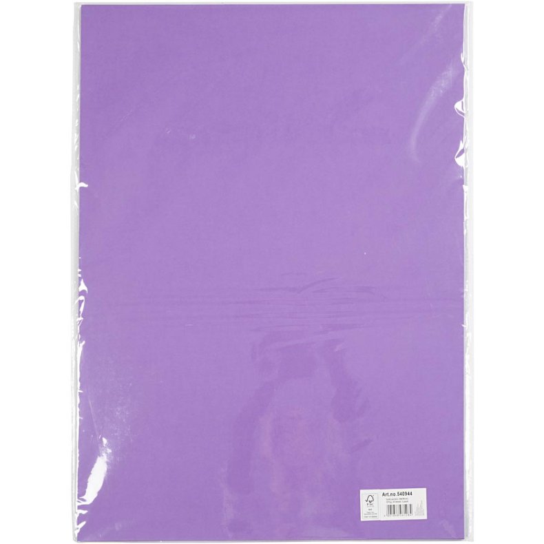 Karton, ark 50x70 cm, 270 g, lilla, 10 ark/ 1 pk.
