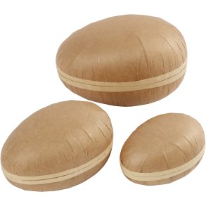 To-delte æg, L: 12+15+18 cm, 3 stk./ 1 pk.