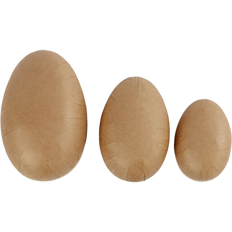 To-delte &aelig;g, L: 12+15+18 cm, 3 stk./ 1 pk.