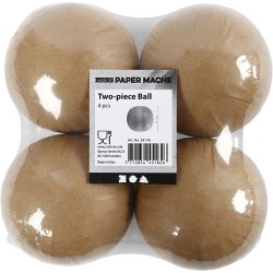 To-delt kugle, diam. 8 cm, 4 stk./ 1 pk.