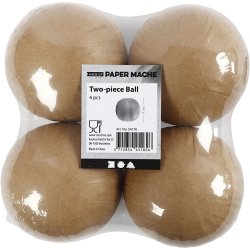 To-delt kugle, diam. 8 cm, 4 stk./ 1 pk.