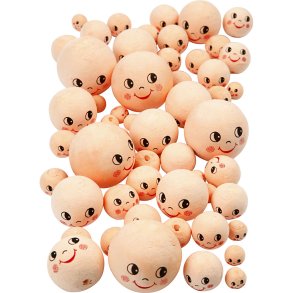 Hoveder, diam. 12+18+22+30+40 mm, lys pudder, 100 stk./ 1 pk.