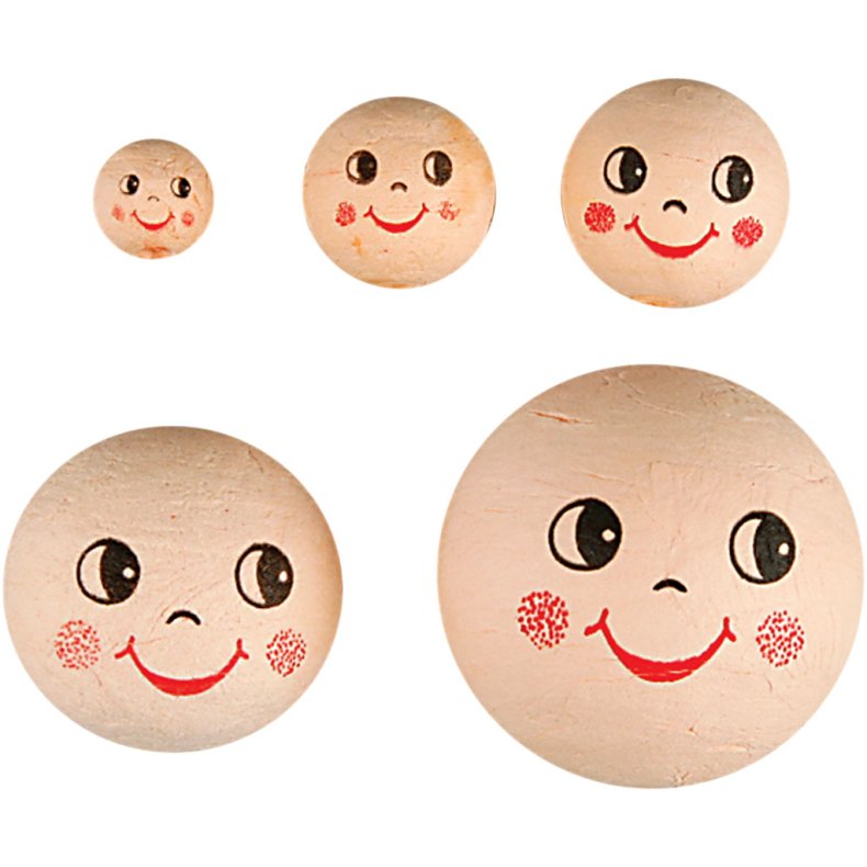 Hoveder, diam. 12+18+22+30+40 mm, lys pudder, 100 stk./ 1 pk.