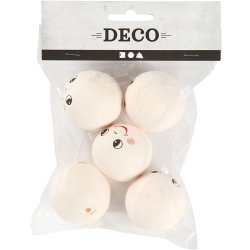 Hoveder, diam. 40 mm, lys pudder, 5 stk./ 1 pk.