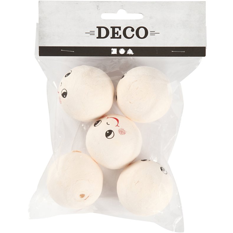 Hoveder, diam. 40 mm, lys pudder, 5 stk./ 1 pk.