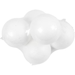 Kugle, diam. 8 cm, hvid, 5 stk./ 1 pk.