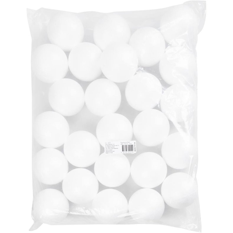 Kugle, diam. 8 cm, hvid, 25 stk./ 1 pk.