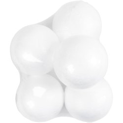 Kugle, diam. 10 cm, hvid, 5 stk./ 1 pk.