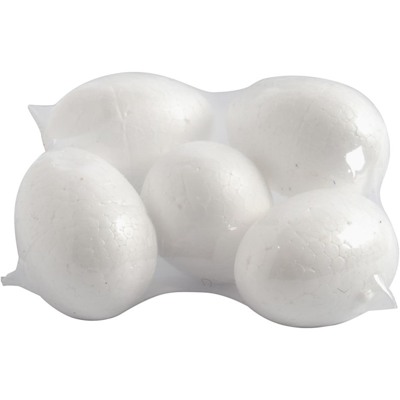 &AElig;g, H: 6 cm, hvid, 5 stk./ 1 pk.