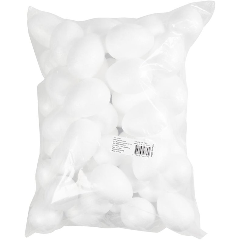 &AElig;g, H: 8 cm, hvid, 50 stk./ 1 pk.