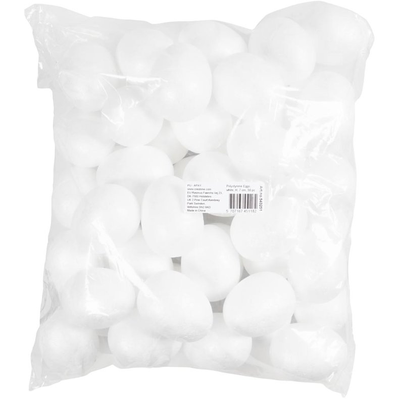 &AElig;g, H: 7 cm, hvid, 50 stk./ 1 pk.