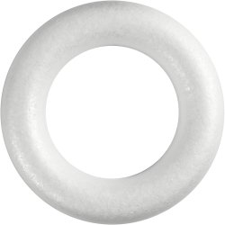 Ring med flad bagside, str. 30 cm, tykkelse 40 mm, hvid, 1 stk.