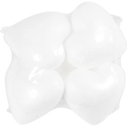 Hjerte, H: 8 cm, D: 4,5 cm, B: 8 cm, hvid, 5 stk./ 1 pk.