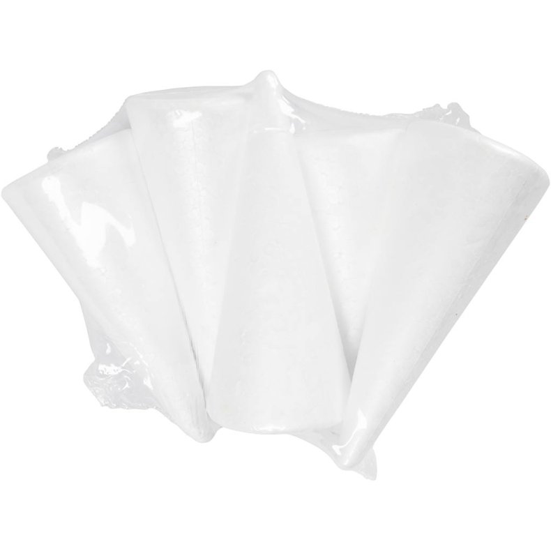 Kegle, H: 14,5 cm, diam. 6 cm, hvid, 5 stk./ 1 pk.