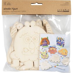 Tr&aelig;figur, Monstre, H: 12,4 cm, tykkelse 3 mm, 8 stk./ 1 pk.