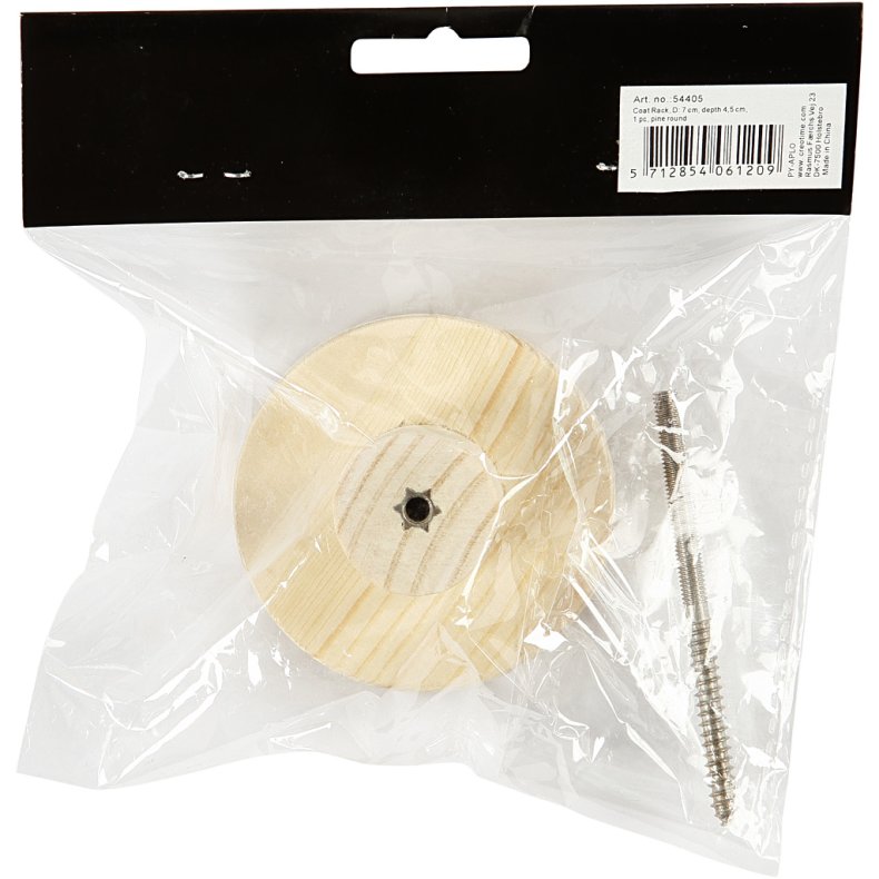 Tr&aelig;knage, rund, D: 4,5 cm, diam. 7 cm, 1 stk.