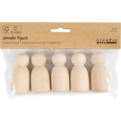Tr&aelig;figur krop, Oval, H: 6 cm, 5 stk./ 1 pk.