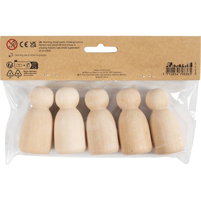 Tr&aelig;figur krop, Oval, H: 6 cm, 5 stk./ 1 pk.