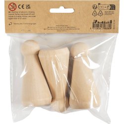 Tr&aelig;figur krop, Kegleform, H: 8 cm, 3 stk./ 1 pk.