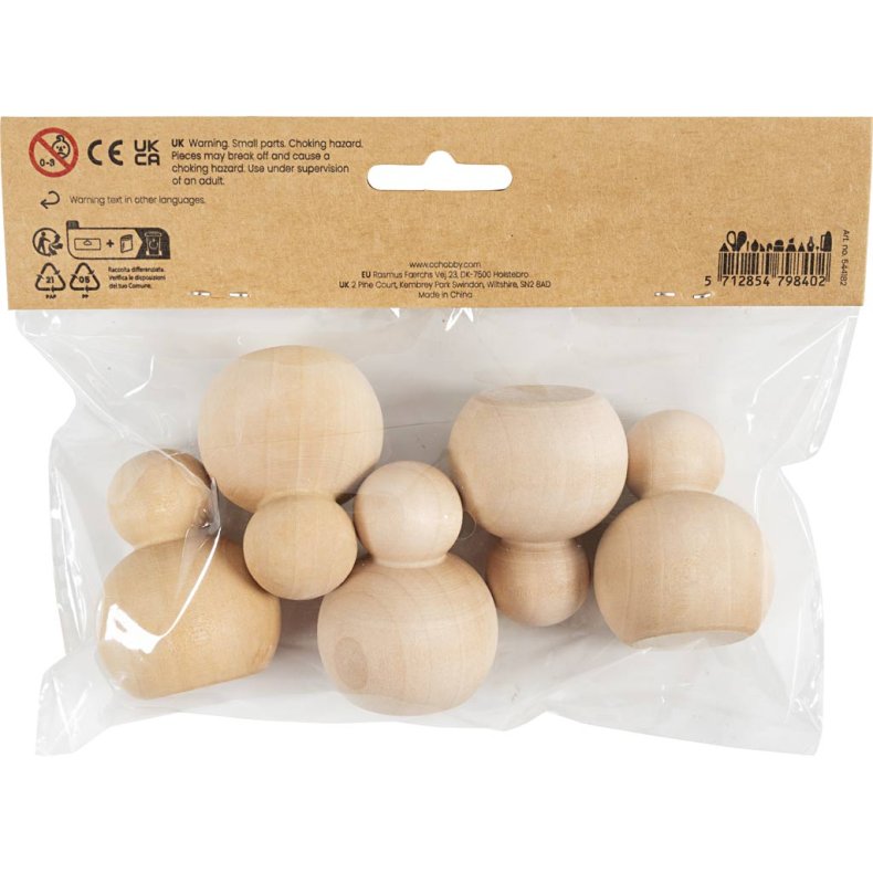 Tr&aelig;figur krop, Rund, H: 5 cm, 5 stk./ 1 pk.