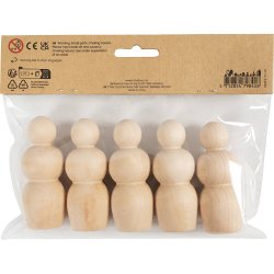 Tr&aelig;figur krop, Timeglasform, H: 7,5 cm, 5 stk./ 1 pk.