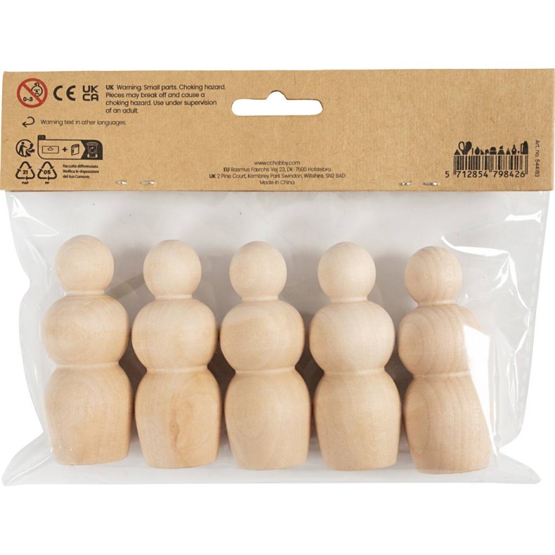 Tr&aelig;figur krop, Timeglasform, H: 7,5 cm, 5 stk./ 1 pk.