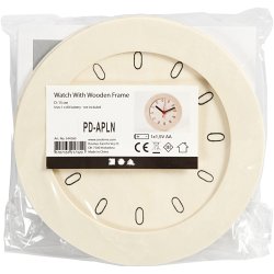 Ur med tr&aelig;ramme, diam. 15 cm, 1 stk.