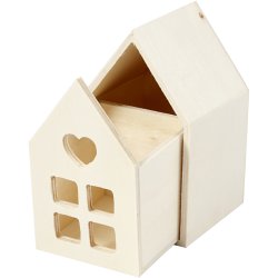 Hus med skuffe, H: 10,8 cm, D: 6,8 cm, B: 6,8 cm, 1 stk.