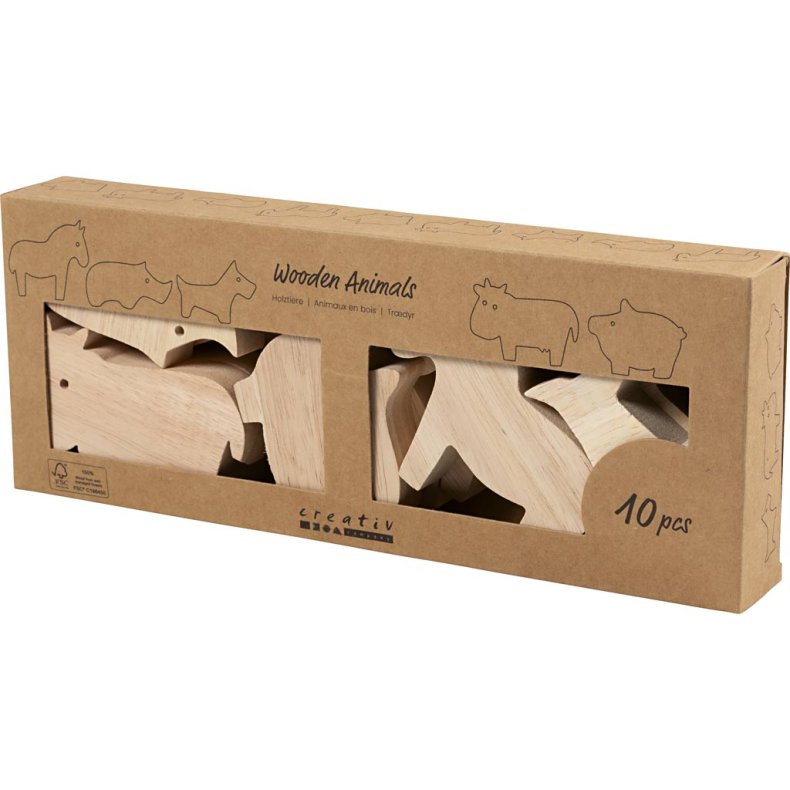 Tr&aelig;dyr, Bondeg&aring;rd, H: 4,5-8,7 cm, tykkelse 2 cm, 10 stk./ 1 pk.