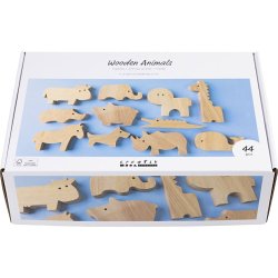 Tr&aelig;dyr, Bondeg&aring;rd og safari, H: 3-14,5 cm, tykkelse 2 cm, 44 stk./ 1 pk.