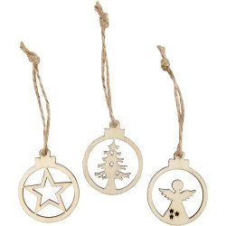 Juleoph&aelig;ng, diam. 3 cm, tykkelse 2,7 mm, 24 stk./ 1 pk.