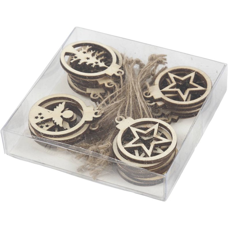 Juleoph&aelig;ng, diam. 3 cm, tykkelse 2,7 mm, 24 stk./ 1 pk.