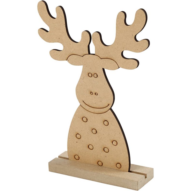 Julefigur, Rensdyr, H: 15 cm, D: 3 cm, B: 11 cm, tykkelse 3 mm, 1 stk.