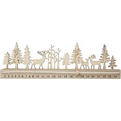 Julekalender nedt&aelig;lling, H: 12 cm, L: 40 cm, B: 3,6 cm, 1 stk.